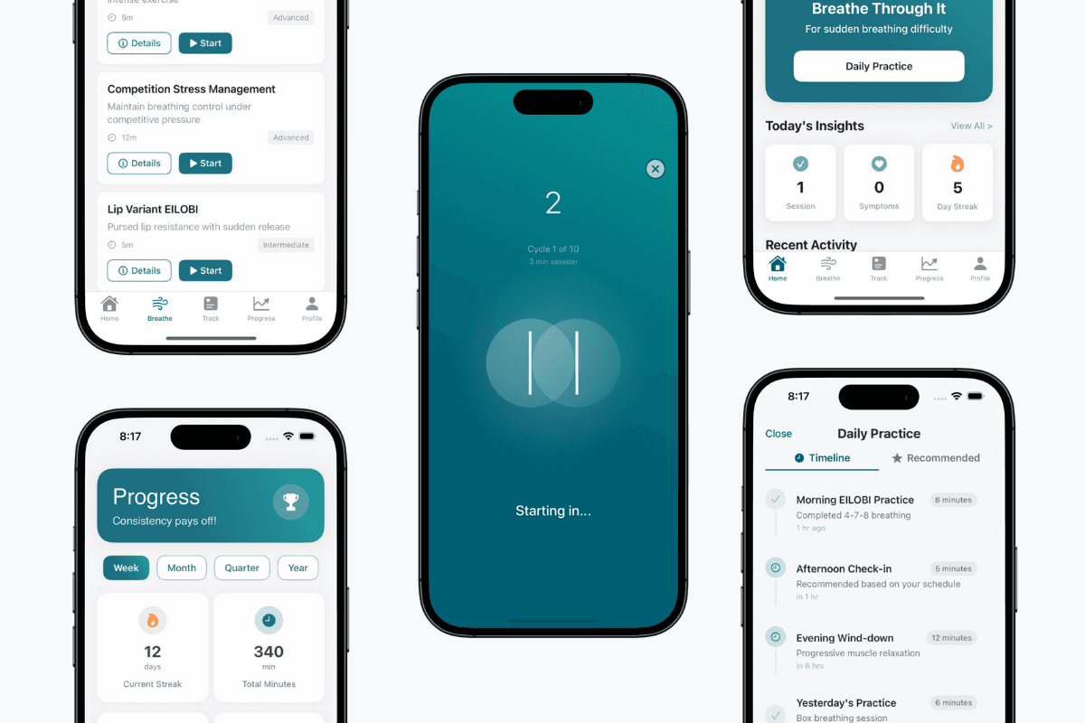 App screenshot showing the daily training interface.